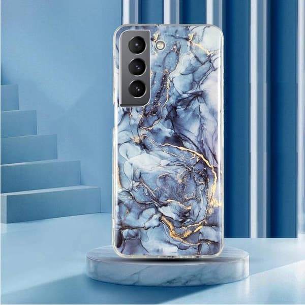Marble Samsung Galaxy S22 Etui - Grå Silver grey