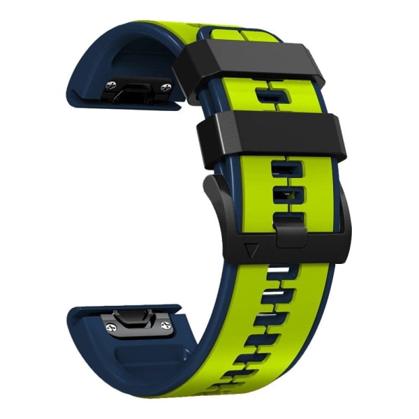 26 mm dubbelfärgat silikonarmband för Garmin- och Coros-klockor - Lime / Blå Grön