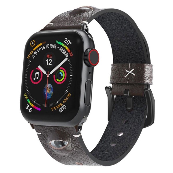 Apple Watch Series 5 / 4 40mm stylish äkta läder klockarmband - mörklila Lila