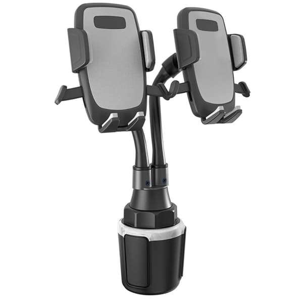 Universal telefonhållare med dubbla clips - Grå Silvergrå