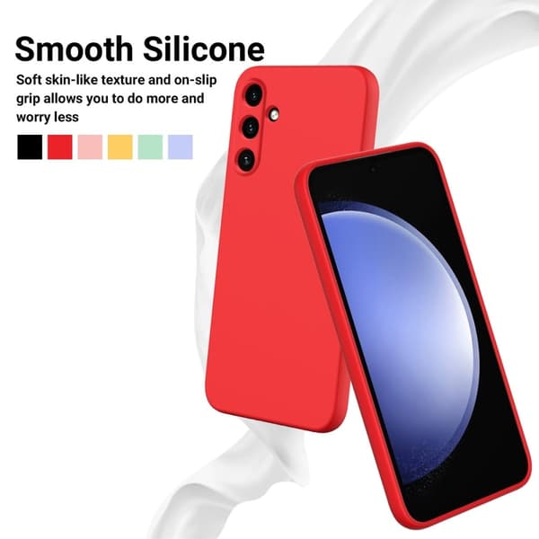 Matt flytende silikondeksel for Samsung Galaxy M15 - Rød Red