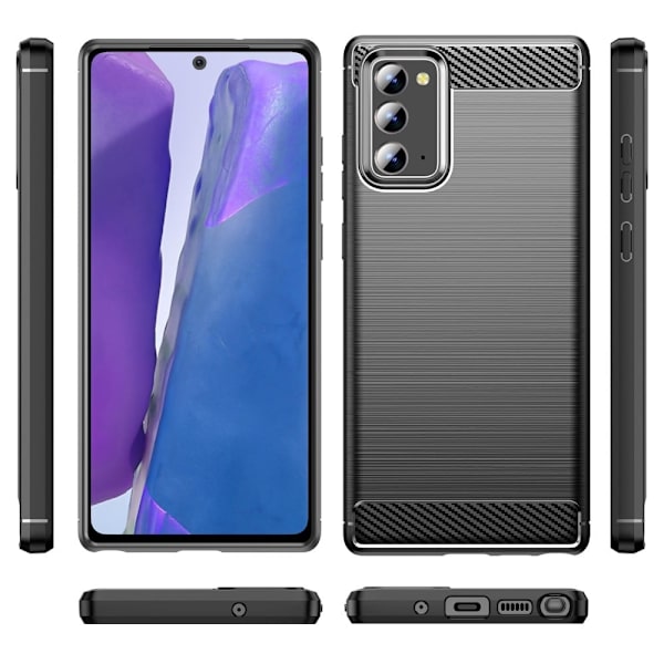Carbon Flex Suojakotelo Samsung Galaxy Note 20 5G / Note 20 - Musta Black