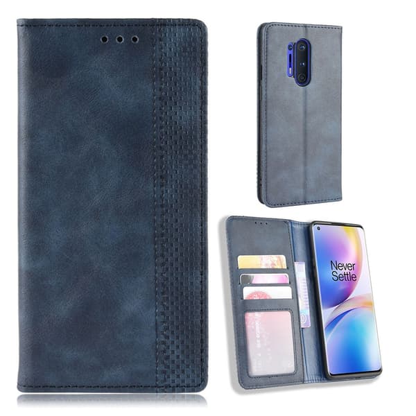 Bofink Vintage OnePlus 8 Pro læder etui - Blå Blue