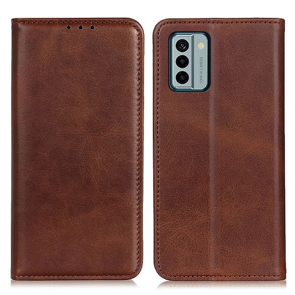 Flip Etui med Pung i Ægte Læder til Nokia G22 - Kaffe Brown