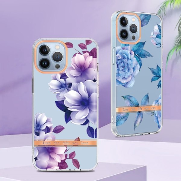 Supertunt och tåligt mjukfodral för iPhone 13 Pro Max - Lila Begonia Lila