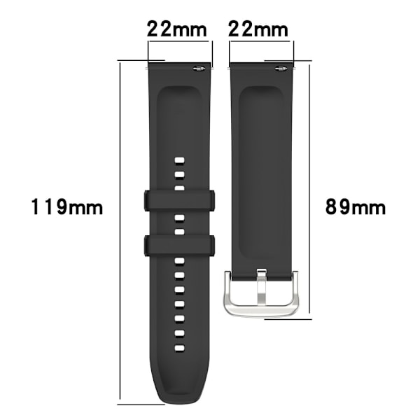 22 mm universal klockarmband i silikon - Ljusrosa Rosa