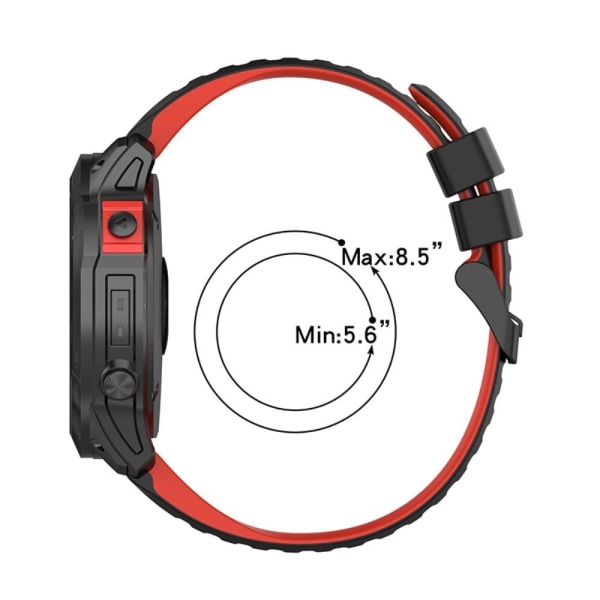 26 mm dobbeltfarvet silikoneurrem til Garmin- og Coros-ure - Hvid / Sort White