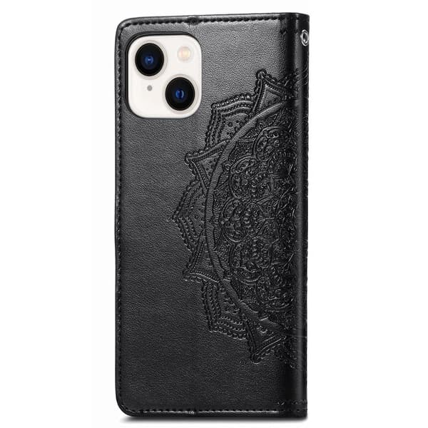 Mandala iPhone 15 Plus Flippetui - Svart Black