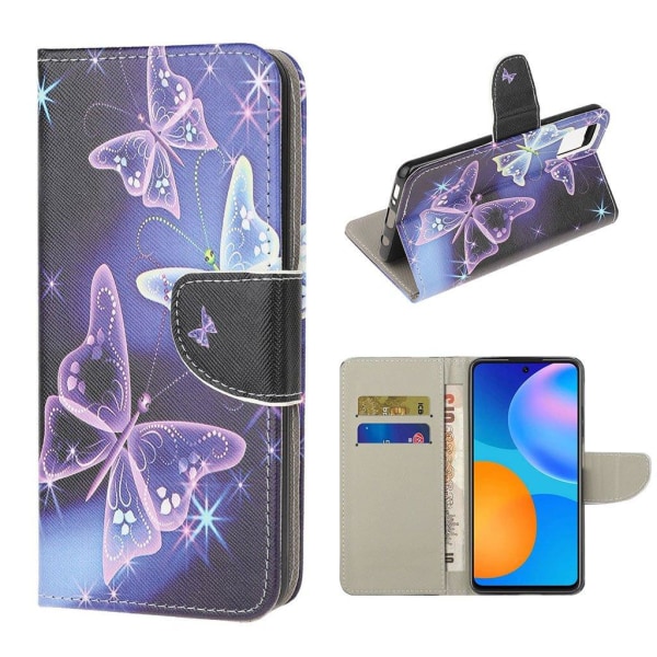 wonderland Samsung Galaxy A72 5G flip etui - livlige sommerfugle Purple