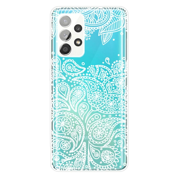 Deco Samsung Galaxy A73 Suojakotelo - White Leaves Pattern White