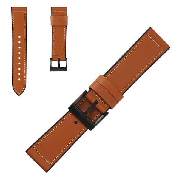 holdbar læder rem til Samsung Watch device - brun Brown