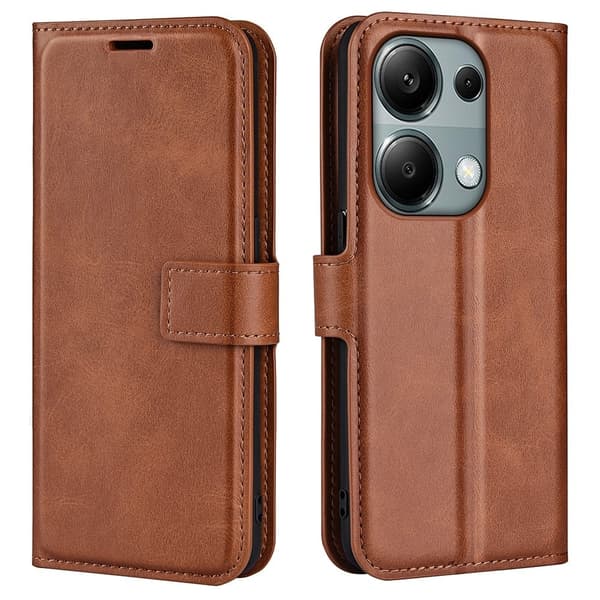 Xiaomi Redmi Note 13 Pro 4G læderetui med pung - Lysebrun Brown