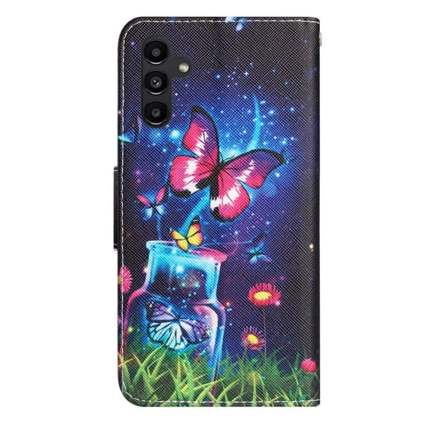 Wonderland Samsung Galaxy A24 4G Flippetui - Bottle / Sommerfugl Multicolor