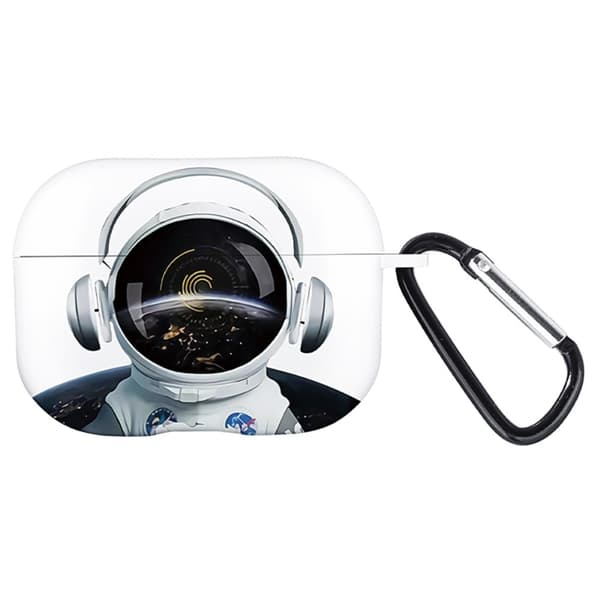 AirPods Pro 2 flexibelt fodral med mönster och tryck Bluetooth-headset laddningsfodral - Rymdman / Vit Vit