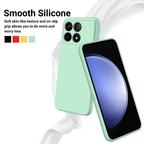 Matte Liquid Xiaomi Redmi K70E / Xiaomi Poco X6 Pro silikone cover - Grøn Green