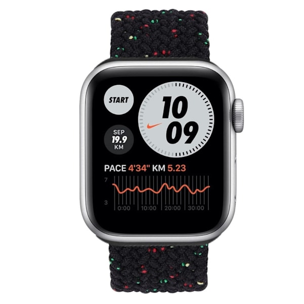 Apple Watch Series 8 (41 mm) klockarmband i elastisk nylon - Färg Svart Storlek: L Svart