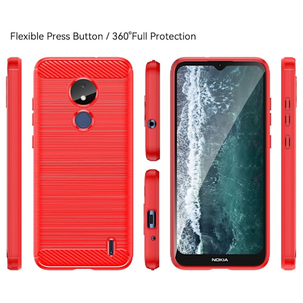 Carbon Flex Nokia C21 cover - Rød Red