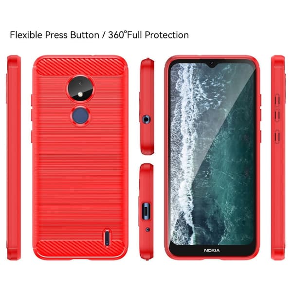 Carbon Flex Nokia C21 deksel - Rød Red