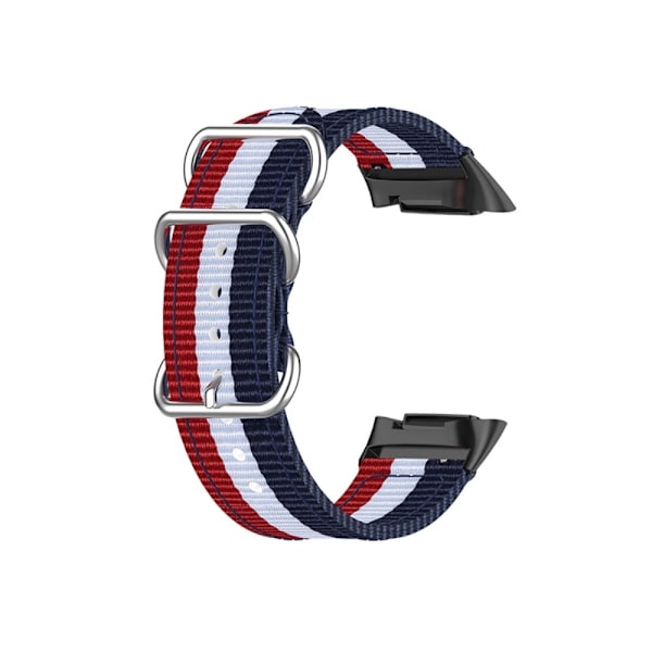 Fitbit Charge 5 elastinen nailon kellonhihna - Sininen / Valkoinen / Punainen Multicolor