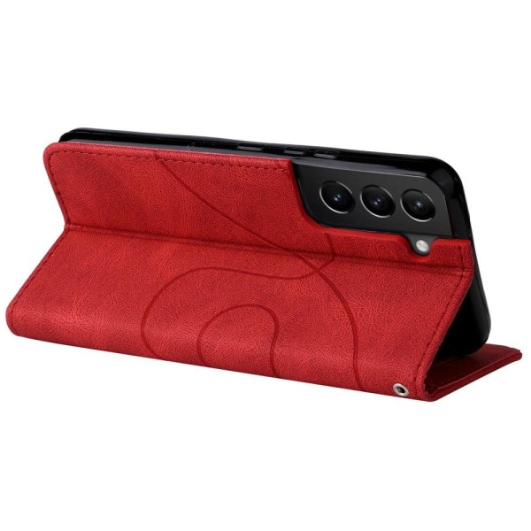 Tekstureret Læder Etui med Strop Til Samsung Galaxy S22 - Rød Red
