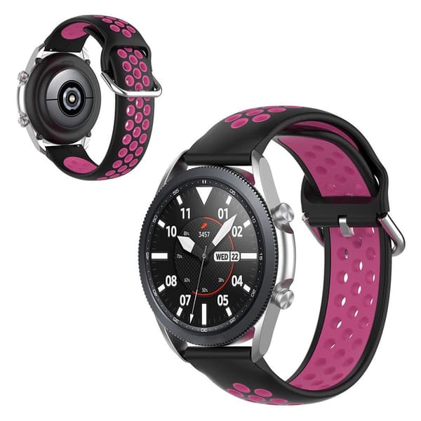 Samsung Galaxy Watch 3 (41mm) bi-farve silikone rem - sort / Rose Black