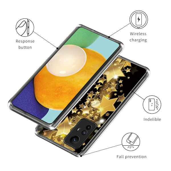 Deco Xiaomi Redmi Note 12S deksel - Gylne Stjerner Gold