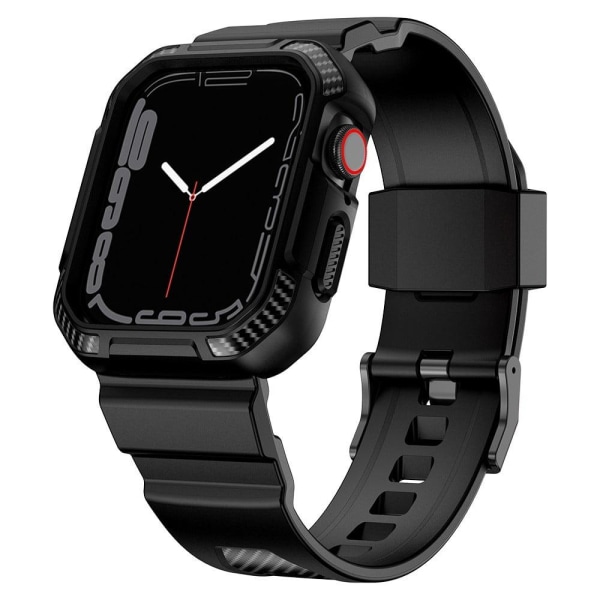 Apple Watch (41mm) hiilikuituinen suojakuori ja kellohihna - Musta Black