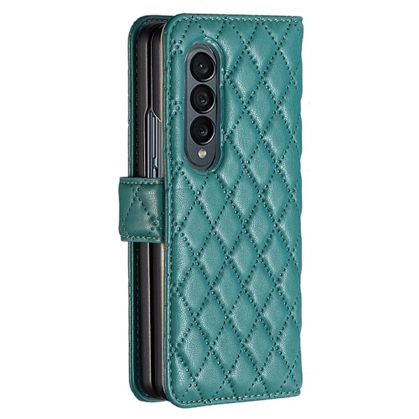 Rhombus mat Samsung Galaxy Z Fold3 5G flip etui - Grøn Green