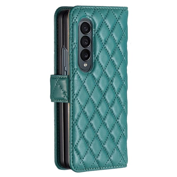 Rombemønster, matt flip-deksel for Samsung Galaxy Z Fold3 5G - Grønn Green