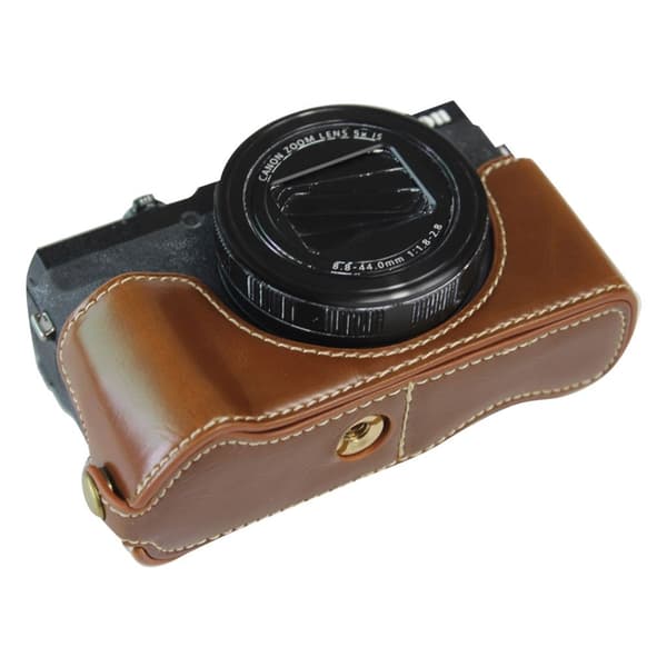 Canon PowerShot G5 X Mark II hållbart läderfodral - Brun Brun