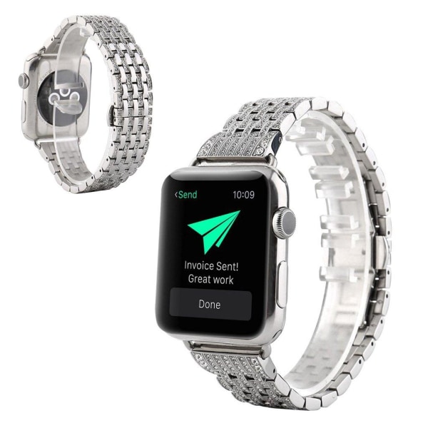 Apple Watch Series 5 44mm exquisite rhombus klockarmband - silver Silvergrå