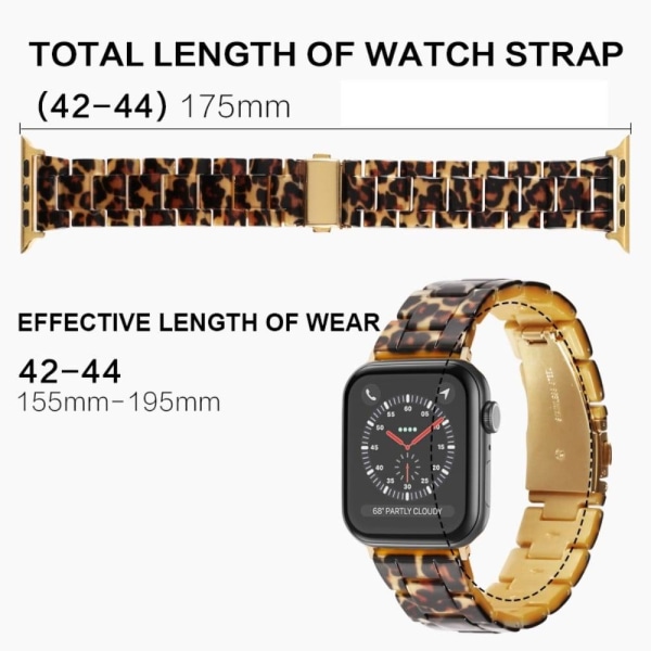 Apple Watch (45mm) hartsityylinen kellonhihna - Musta Vaaleanpunainen Mix Multicolor