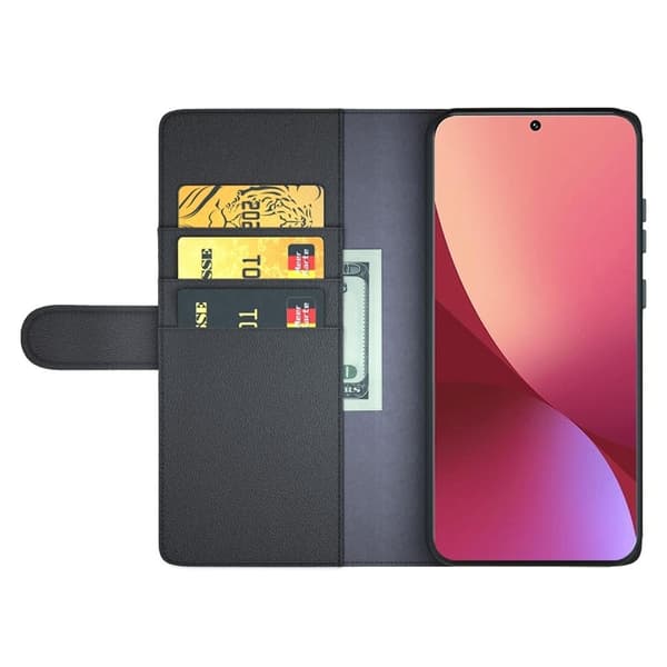 Äkta läder Xiaomi 12S Pro / Xiaomi 12 Pro fodral med korthållare Brun
