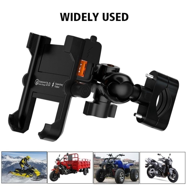 Universal motorcycle handlebar car phone holder - Black Black