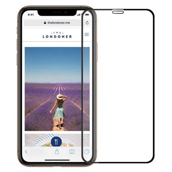 iPhone Xr MOFI 9H iskukestävä arc edge karkaistu lasi näyttö suojakalvo - Musta Black