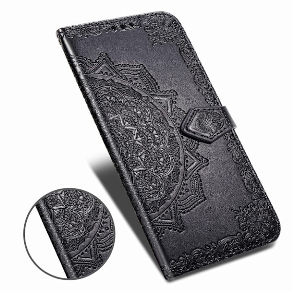 Mandala läder Samsung Galaxy A20s fodral - Svart Svart