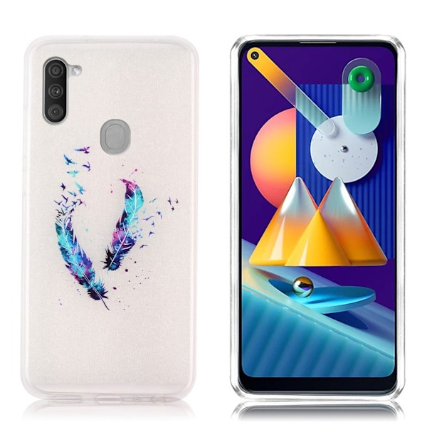 Deco Samsung Galaxy M11 skal - Fjäder Och Fågel multifärg