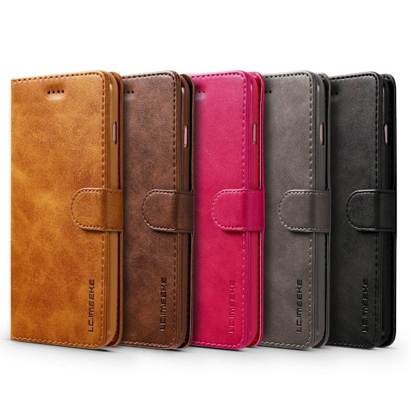 LC.IMEEKE iPhone 7 Plus / 8 Plus uniikki nahkakotelo - Ruskea Brown