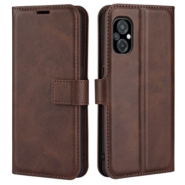 Læderetui med Pung til Xiaomi Poco M5 - Brun Brown