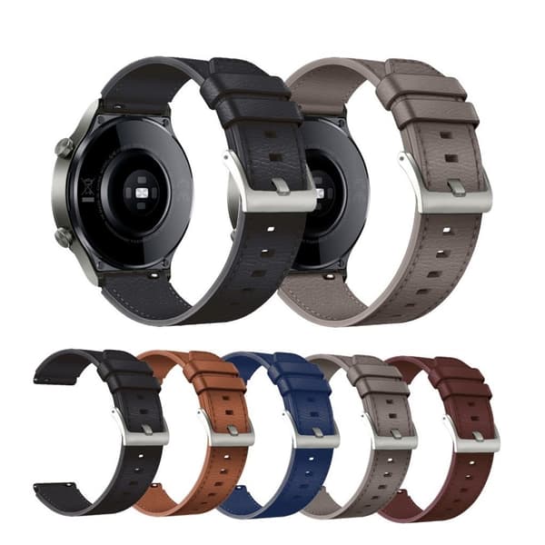 Huawei Watch GT 2 Pro / GT 2 46mm læderarmbånd - Kaffe Brown