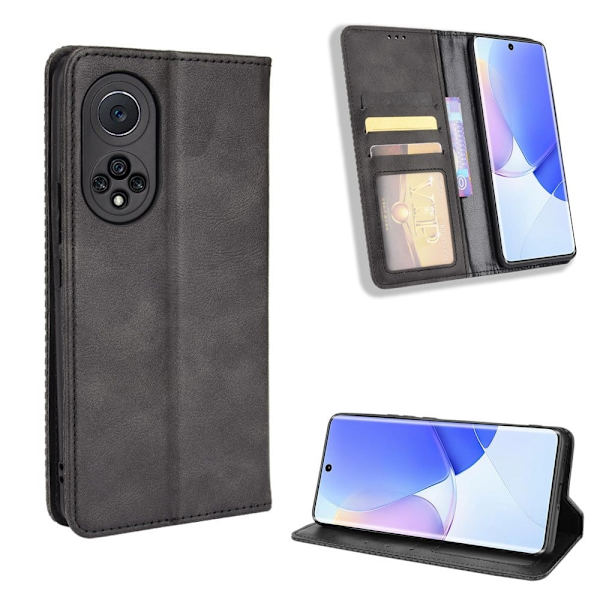 Bofink Vintage Huawei Nova 9 Læder Etui - Sort Black