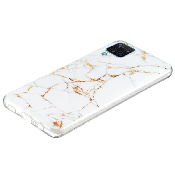 Marble Samsung Galaxy A12 5G Etui - Hvid White