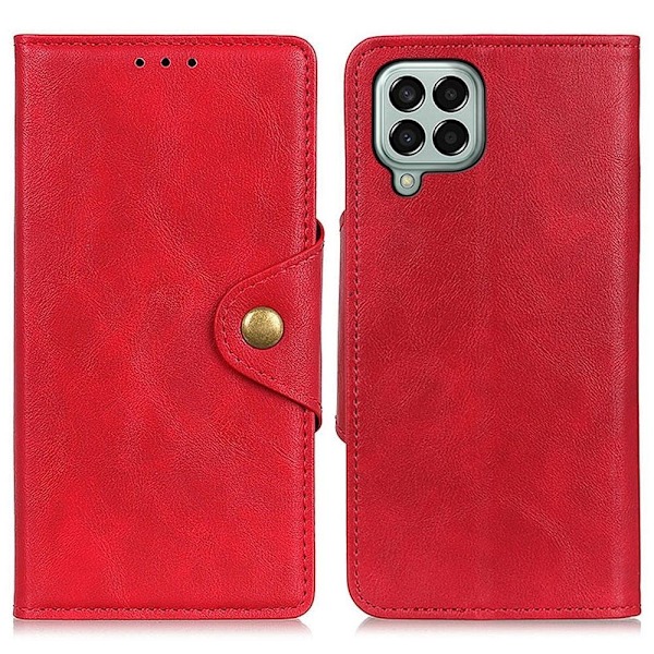 Alpha Samsung Galaxy M33 5G nahkainen läppäkotelo - Punainen Red