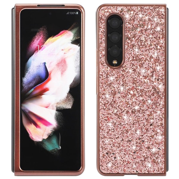 Glitter Samsung Galaxy Z Fold3 5G Etui - Rødguld Pink