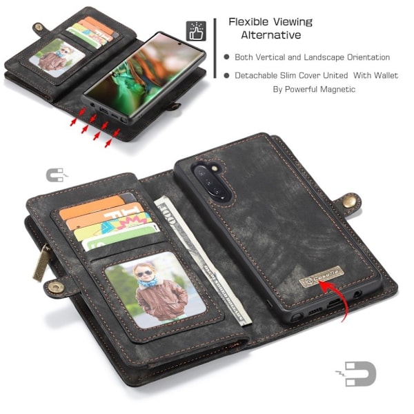 CaseMe Samsung Galaxy Note 10 2in1 Etui - Sort Black