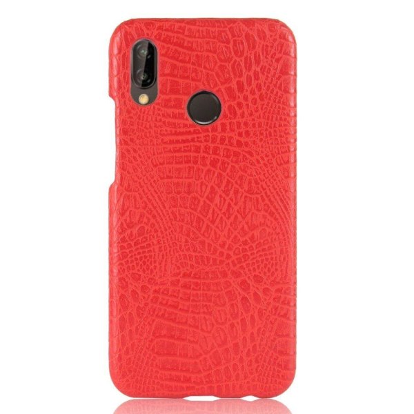 Huawei P20 Lite beskyttelsesetui i kunstlæder med krokodille tek Red