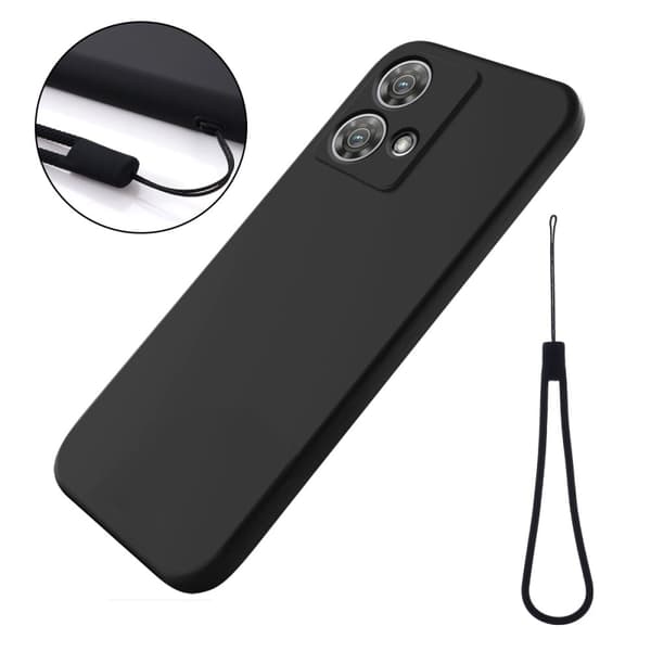 Matte Liquid silikone cover til Motorola Edge 40 Neo - Sort Black