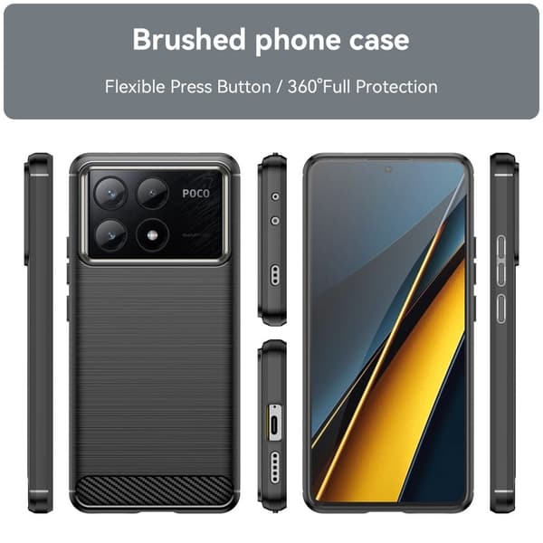 Carbon Flex Xiaomi Poco X6 Pro / Xiaomi Redmi K70E cover - Sort Black
