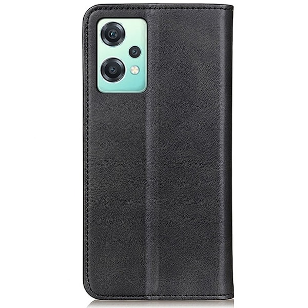 OnePlus Nord CE 2 Lite 5G lompakkokotelo, aitoa nahkaa - Musta Black