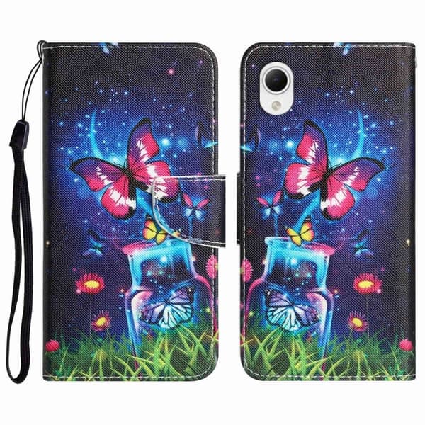 Wonderland Samsung Galaxy A23e Flip Etui - Bottle og Sommerfugl Multicolor